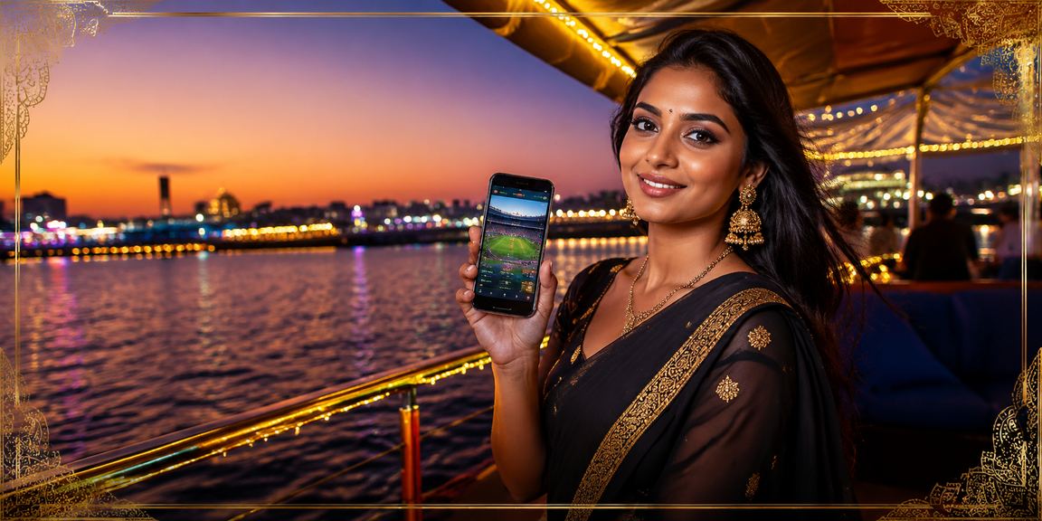 VIP member enjoying night sports betting in Chennai, using secure mobile platform